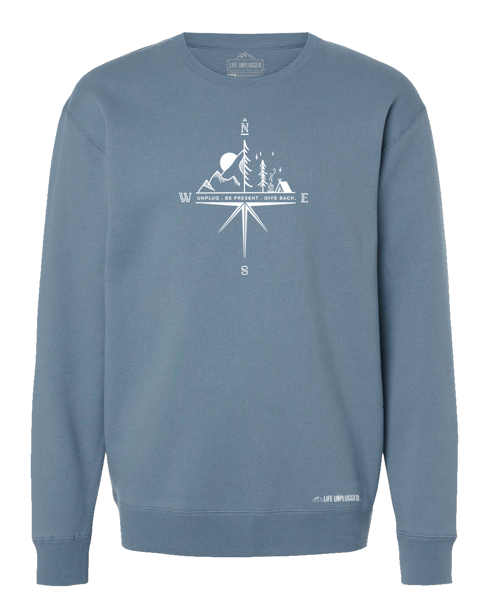 Compass Mountain Scene Heavyweight Crewneck Sweatshirt