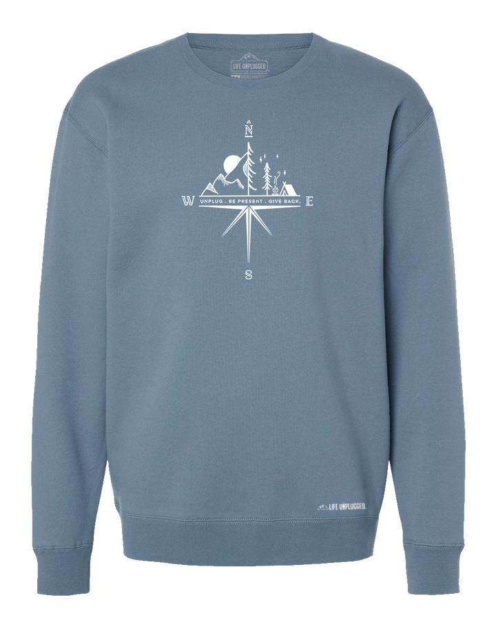 Compass Mountain Scene Heavyweight Crewneck Sweatshirt