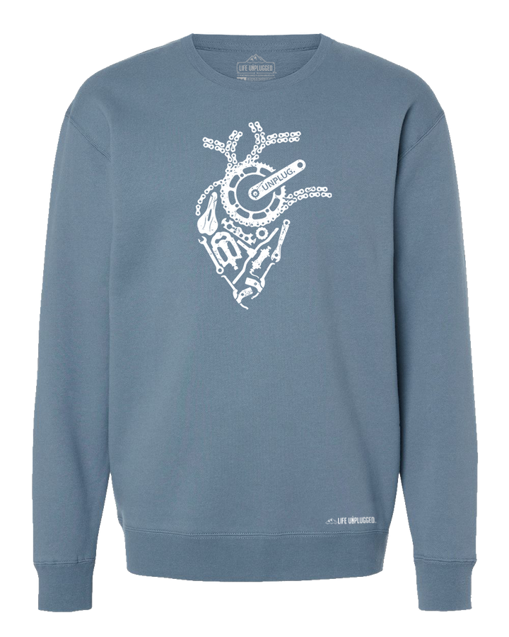 Anatomical Heart (Bicycle Parts) Heavyweight Crewneck Sweatshirt