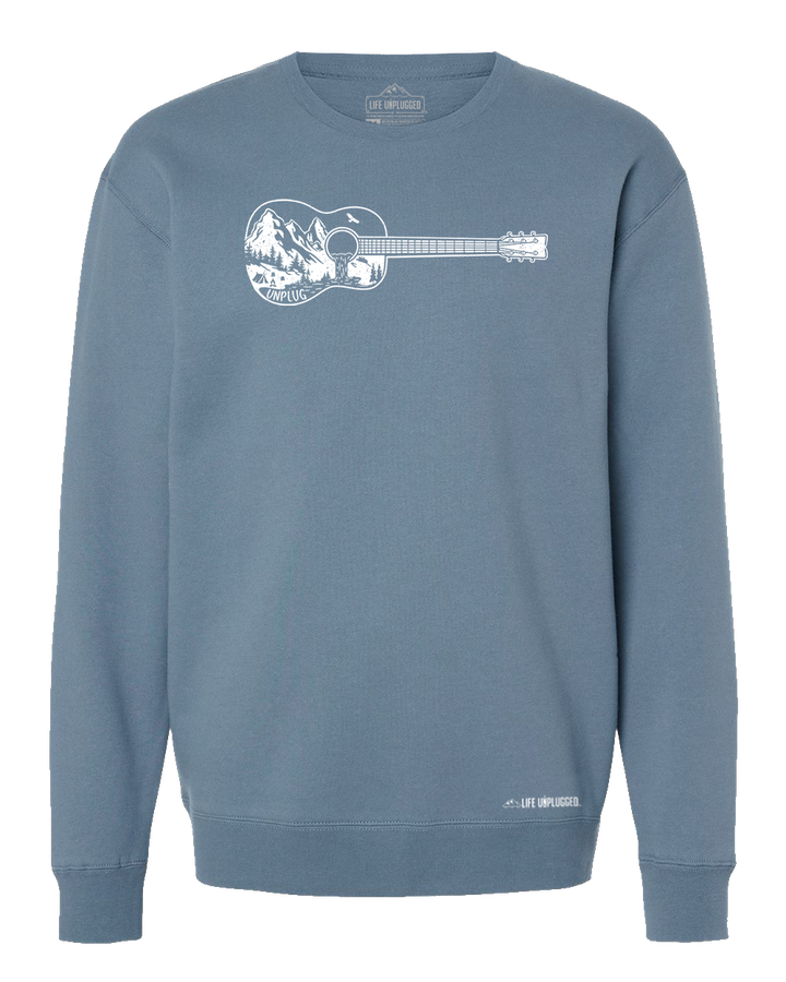 Guitar Mountain Scene Heavyweight Crewneck Sweatshirt