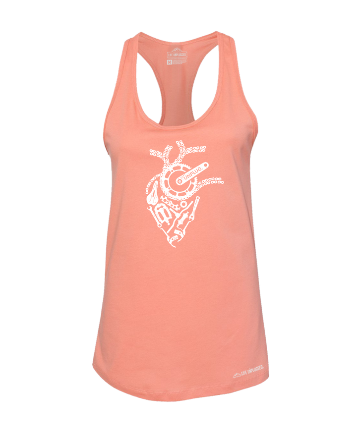 Anatomical Heart (Bicycle Parts) Premium Women's Relaxed Fit Racerback Tank Top - Life Unplugged