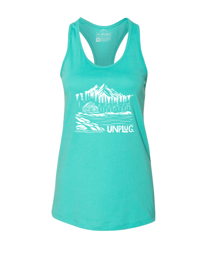 Cabin In the woods Premium Women's Relaxed Fit Racerback Tank Top