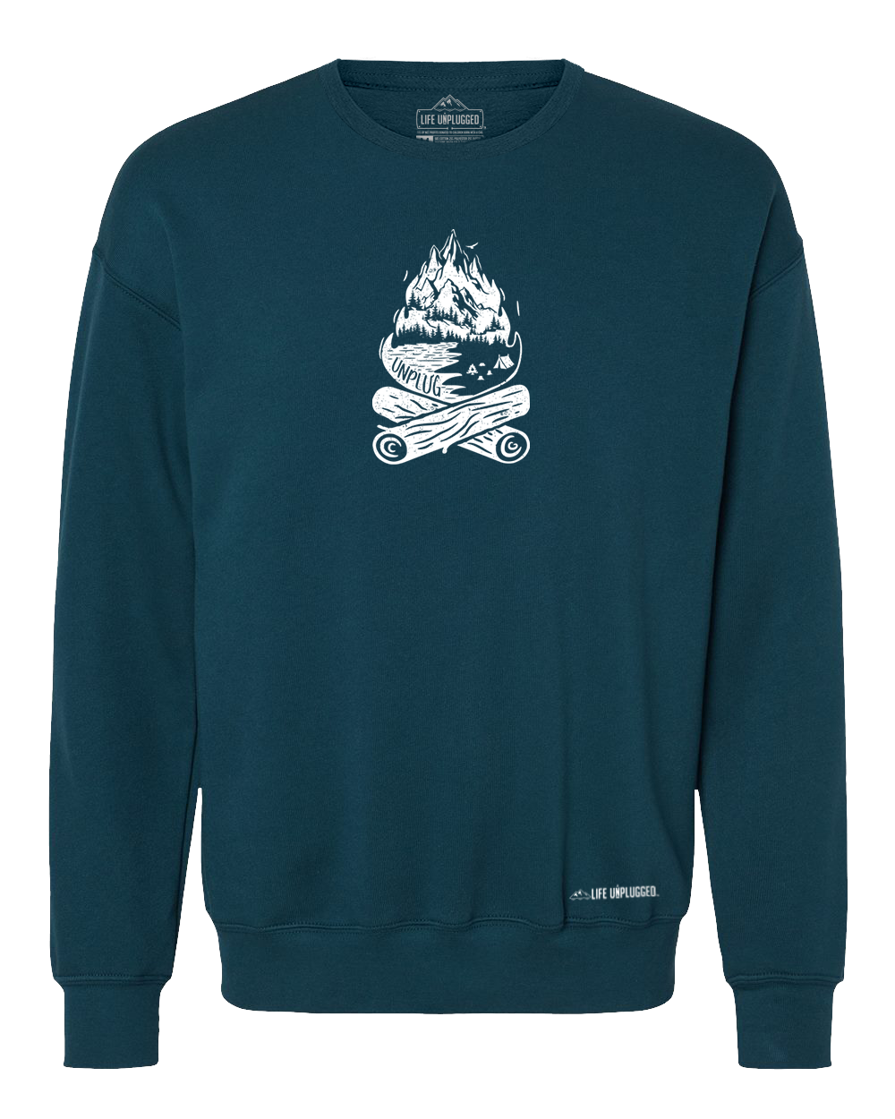 Campfire Mountain Scene Midweight Super Soft Crewneck Sweatshirt