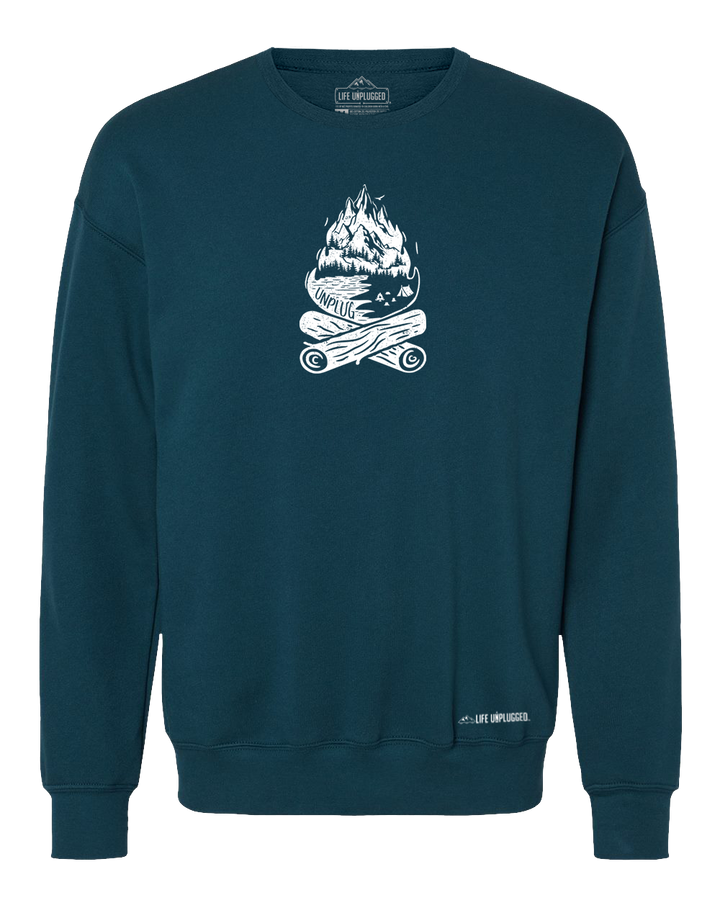 Campfire Mountain Scene Midweight Super Soft Crewneck Sweatshirt