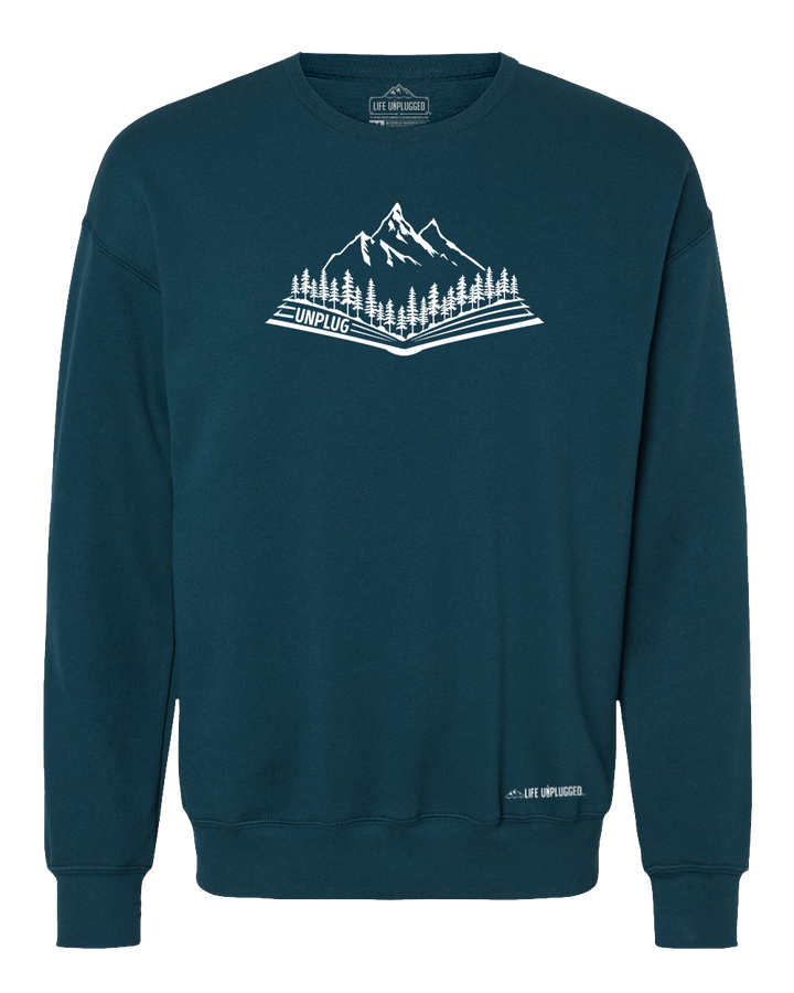 Open Book Mountain Scene Midweight Super Soft Crewneck Sweatshirt