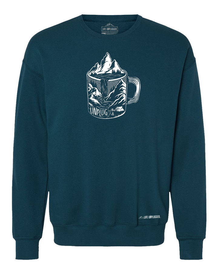 Coffee Mountain Scene Midweight Super Soft Crewneck Sweatshirt