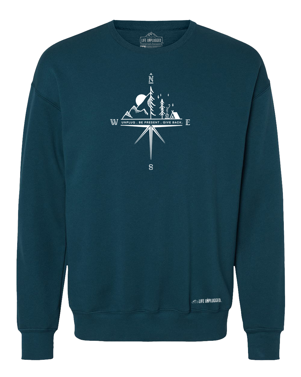 Compass Mountain Scene Midweight Super Soft Crewneck Sweatshirt