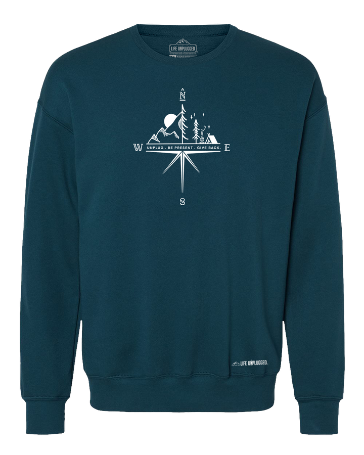 Compass Mountain Scene Midweight Super Soft Crewneck Sweatshirt