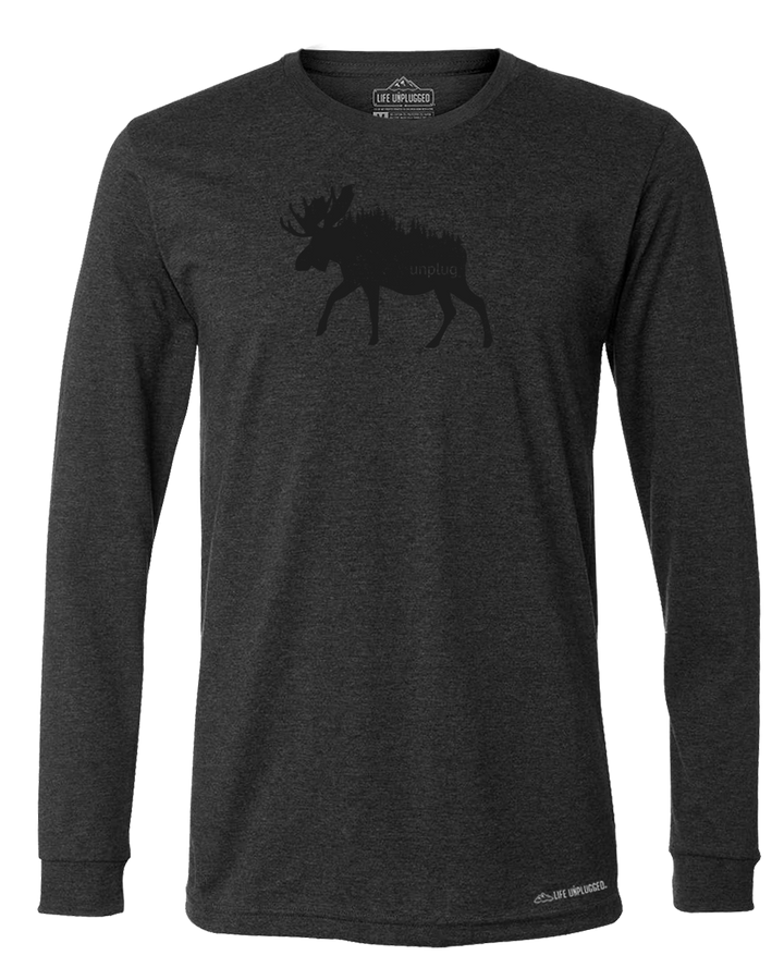 Moose In The Trees Poly/Spandex High Performance Long Sleeve with UPF 50+
