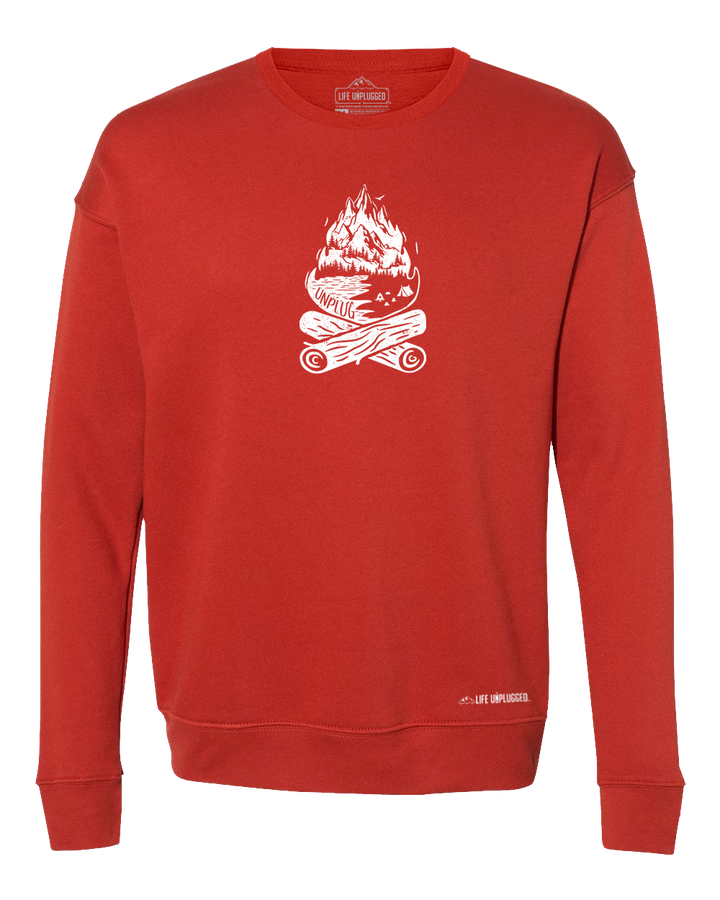 Campfire Mountain Scene Midweight Super Soft Crewneck Sweatshirt