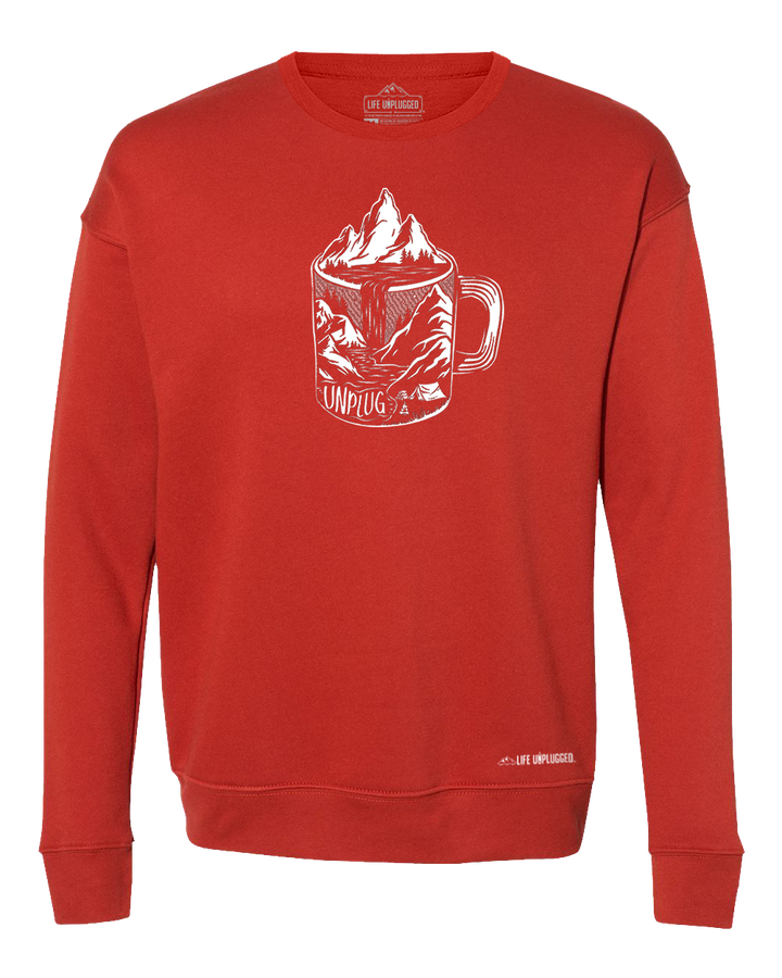 Coffee Mountain Scene Midweight Super Soft Crewneck Sweatshirt