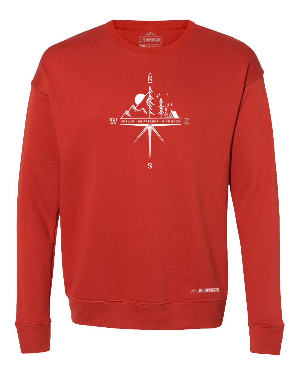 Compass Mountain Scene Midweight Super Soft Crewneck Sweatshirt