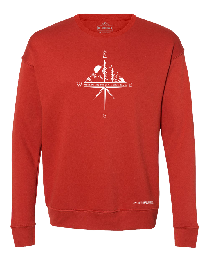 Compass Mountain Scene Midweight Super Soft Crewneck Sweatshirt