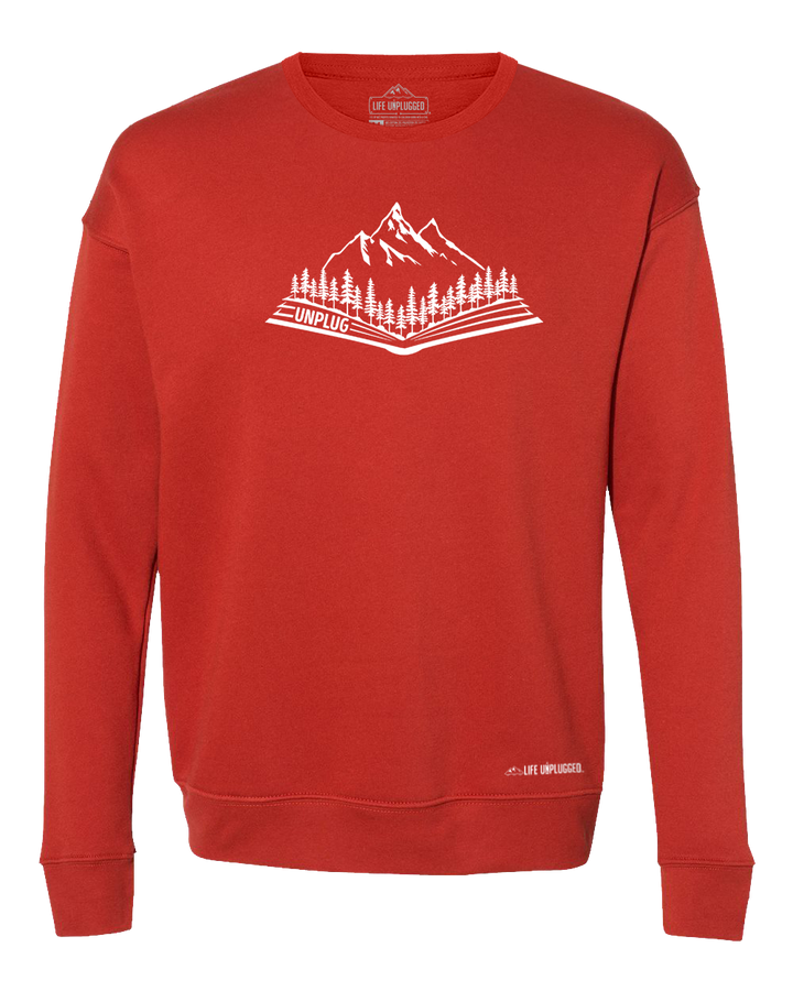 Open Book Mountain Scene Midweight Super Soft Crewneck Sweatshirt