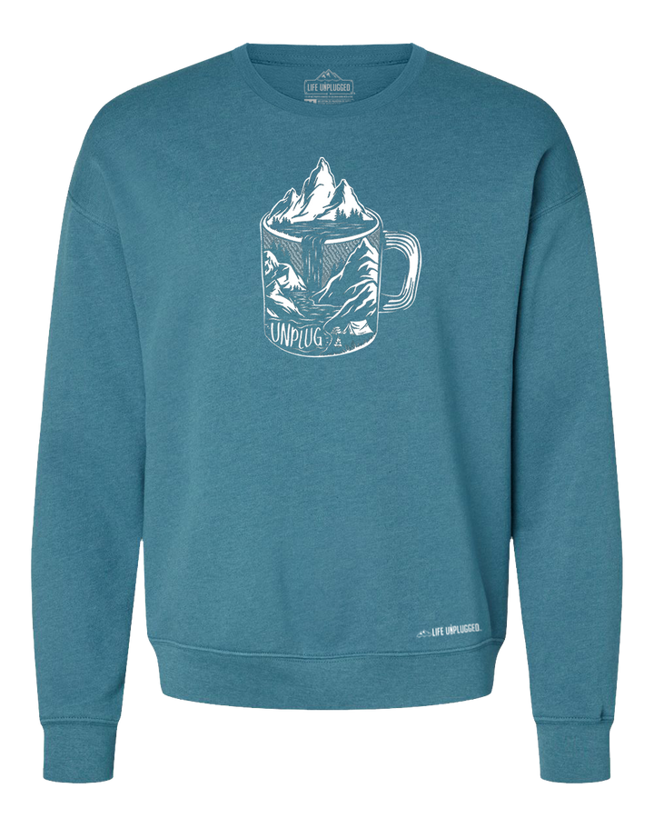 Coffee Mountain Scene Midweight Super Soft Crewneck Sweatshirt