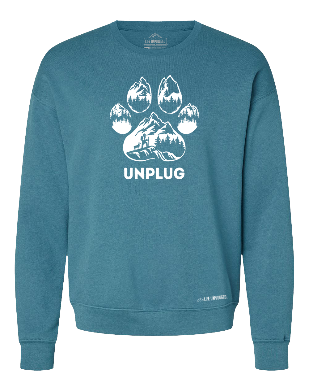 LIMITED DROP! Paw Print Mountain Scene Midweight Super Soft Crewneck Sweatshirt