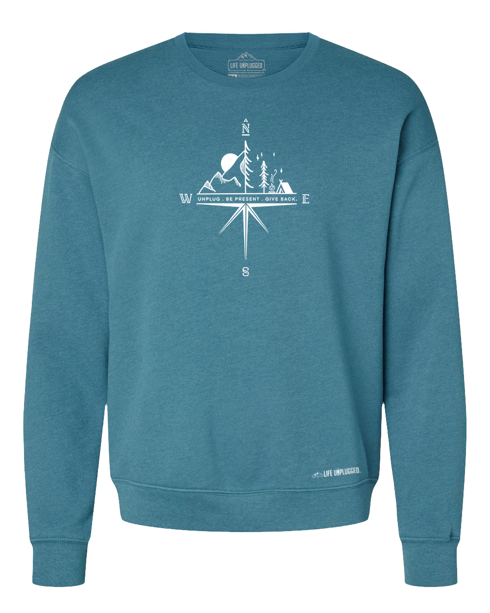 Compass Mountain Scene Midweight Super Soft Crewneck Sweatshirt