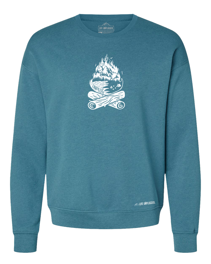 Campfire Mountain Scene Midweight Super Soft Crewneck Sweatshirt