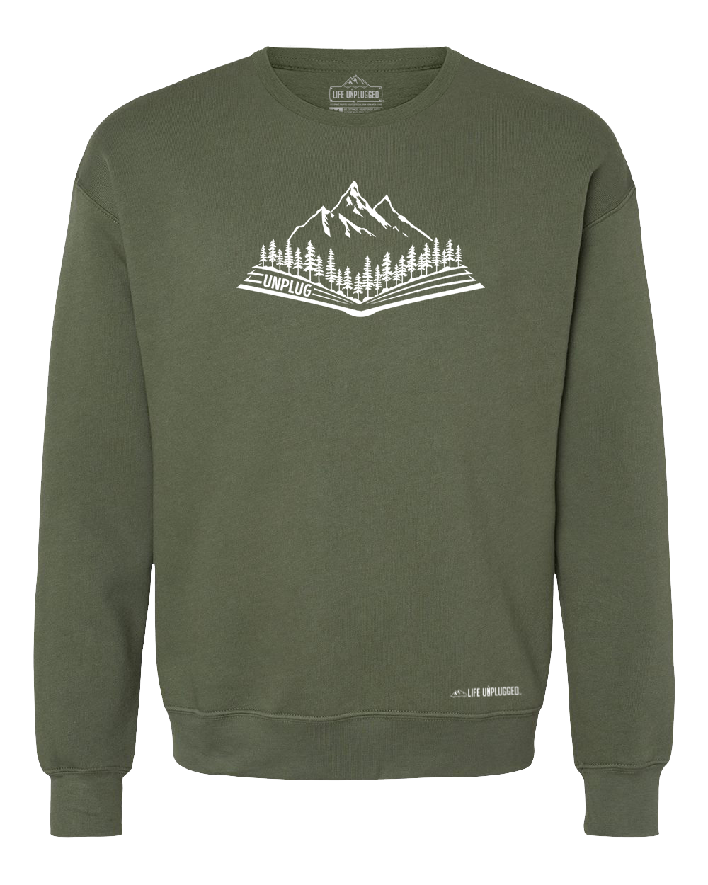 Open Book Mountain Scene Midweight Super Soft Crewneck Sweatshirt