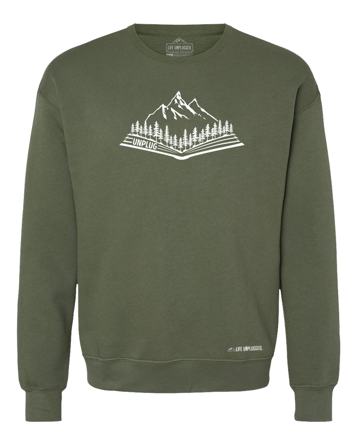 Open Book Mountain Scene Midweight Super Soft Crewneck Sweatshirt