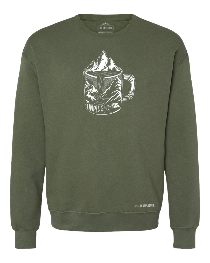 Coffee Mountain Scene Midweight Super Soft Crewneck Sweatshirt