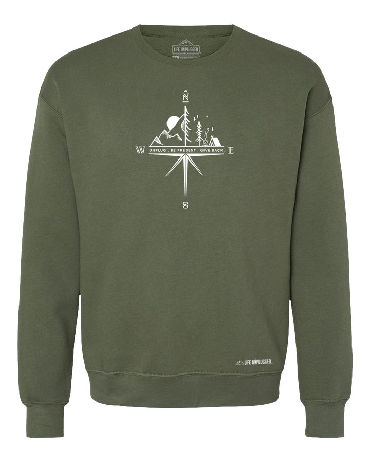 Compass Mountain Scene Midweight Super Soft Crewneck Sweatshirt