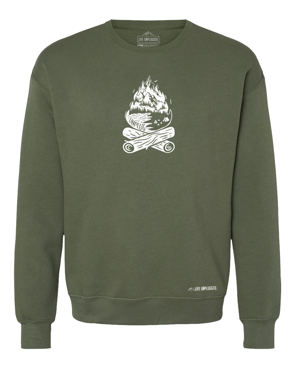 Campfire Mountain Scene Midweight Super Soft Crewneck Sweatshirt