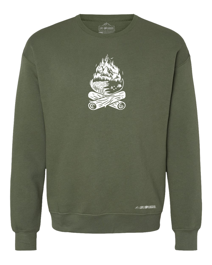 Campfire Mountain Scene Midweight Super Soft Crewneck Sweatshirt