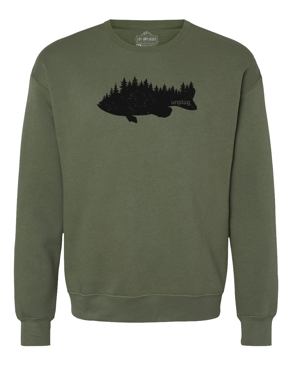 Bass In The Trees Midweight Super Soft Crewneck Sweatshirt