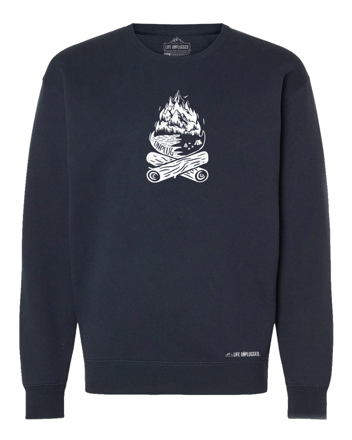 Campfire Mountain Scene Heavyweight Crewneck Sweatshirt