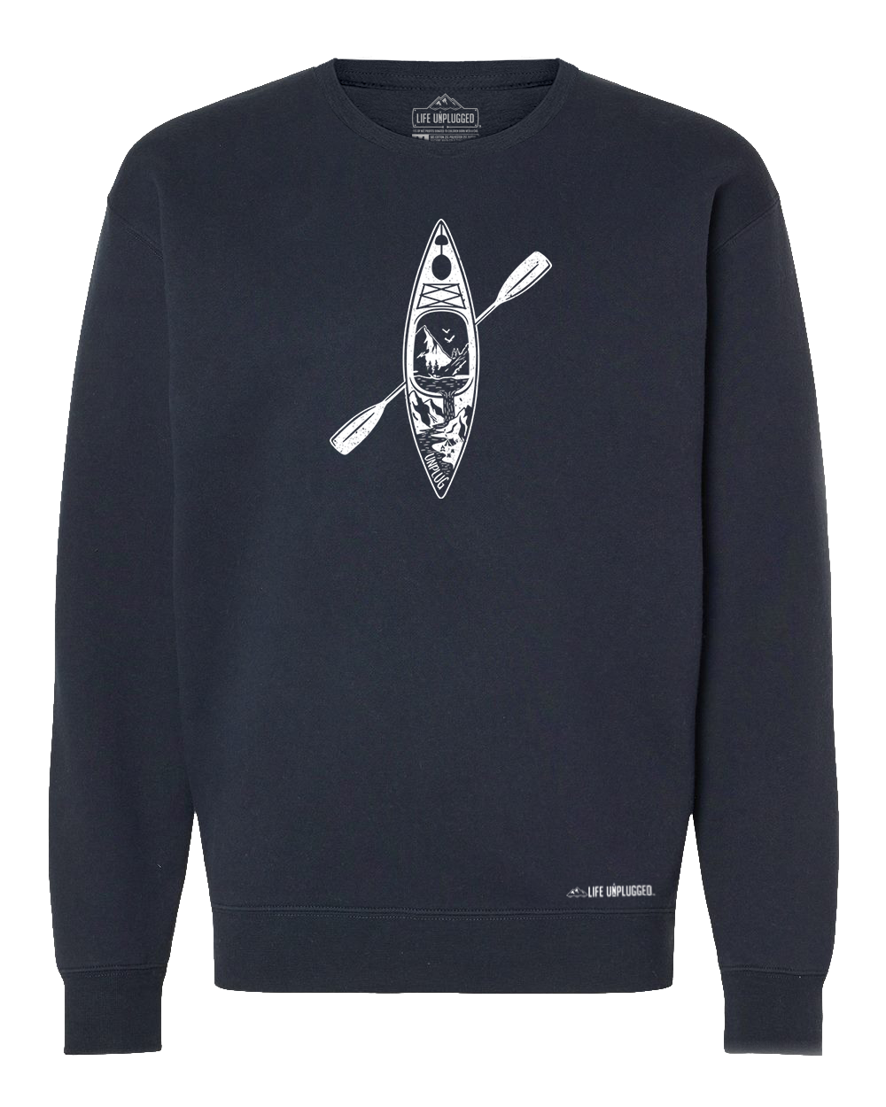 Kayak Mountain Scene Heavyweight Crewneck Sweatshirt