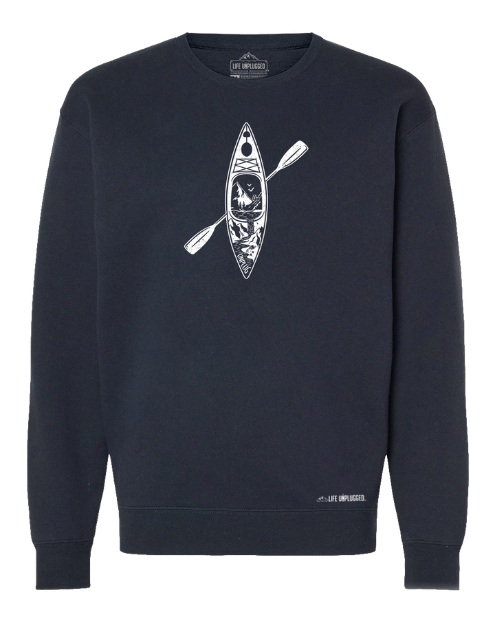 Kayak Mountain Scene Heavyweight Crewneck Sweatshirt