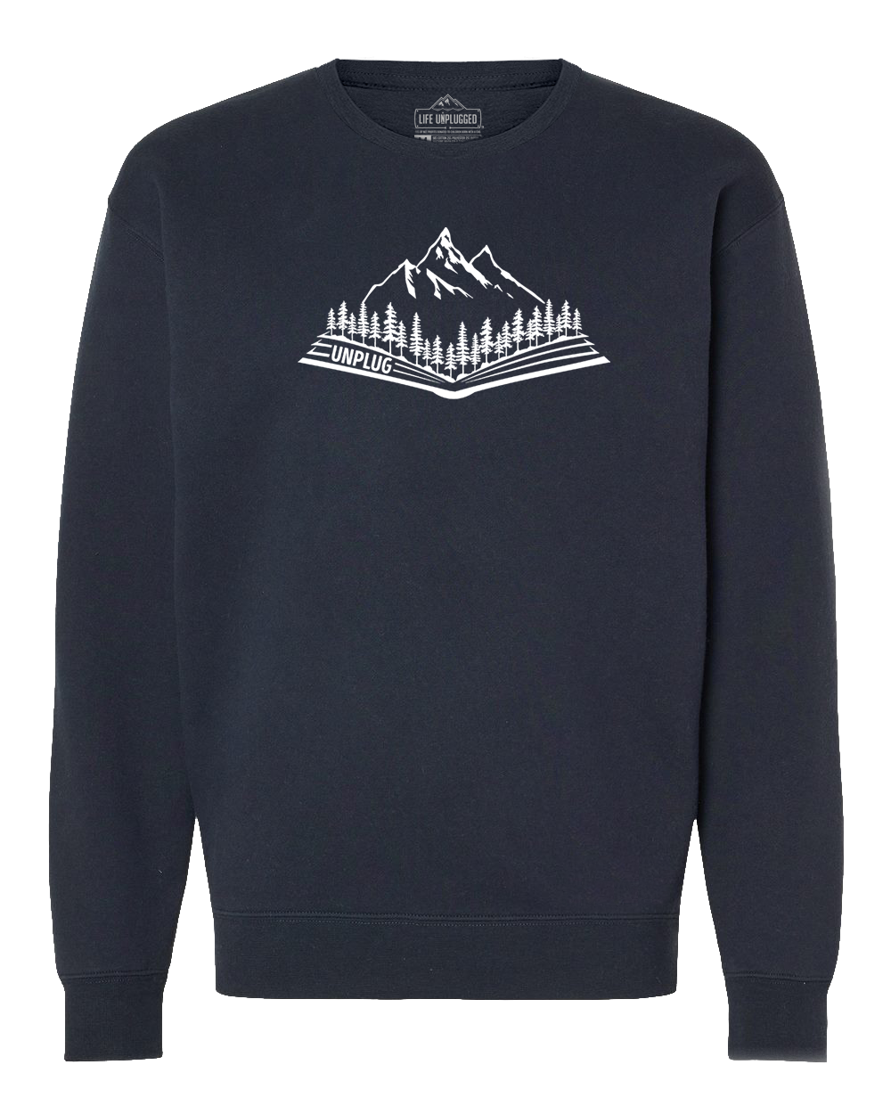 Open Book Mountain Scene Heavyweight Crewneck Sweatshirt