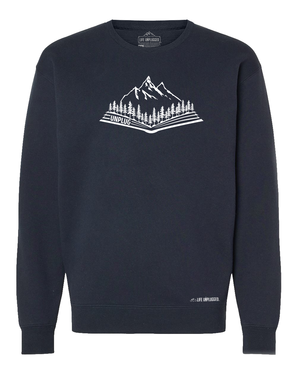 Open Book Mountain Scene Heavyweight Crewneck Sweatshirt