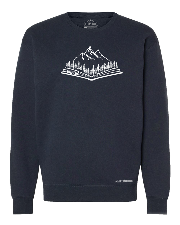 Open Book Mountain Scene Heavyweight Crewneck Sweatshirt