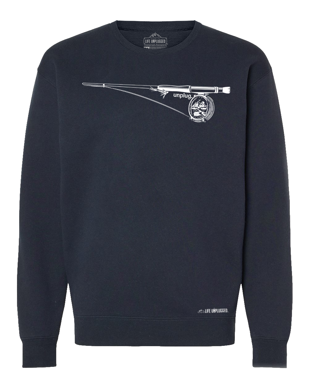 Fly Fishing Mountain Scene Heavyweight Crewneck Sweatshirt